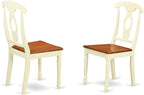 East West Furniture PLKE5-WHI-W 5 Piece Dining Table Set for 4 Includes an Oval Kitchen Table with Butterfly Leaf and 4 Kitchen Dining Chairs, 42x78 Inch, Buttermilk & Cherry