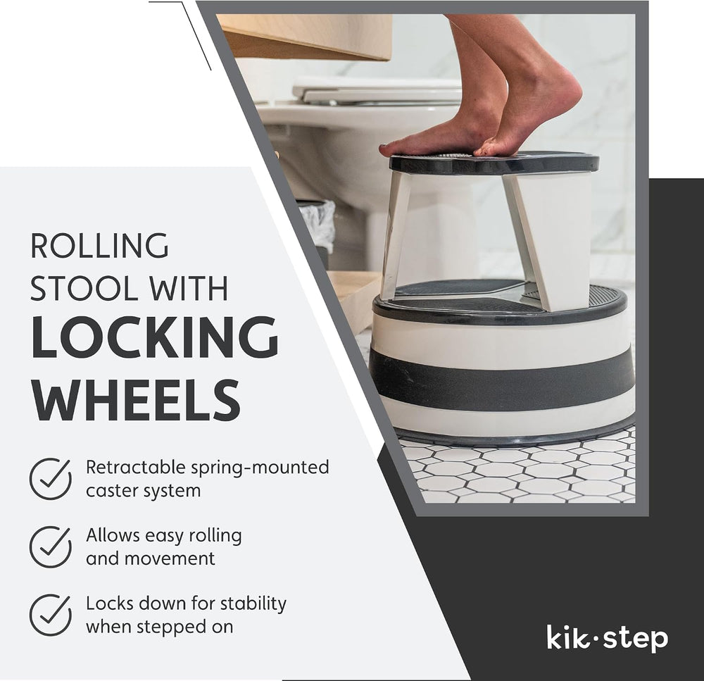 Cramer Kik Step Steel Step Stool - Two Step Stool, Holds 350 lbs (Silvertone)