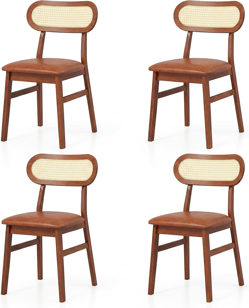 GOFLAME Wooden Dining Chairs Set of 4, Mid-Century Modern Kitchen Chairs with...