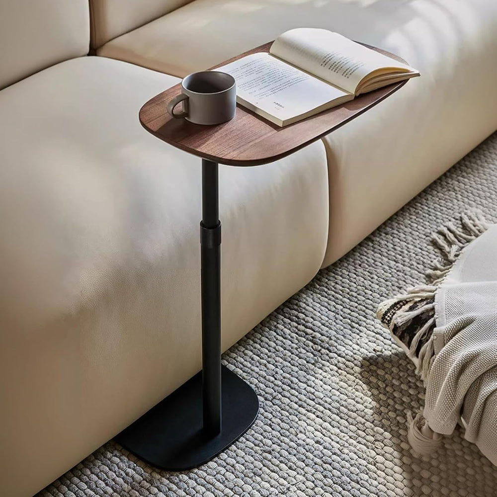 Modern C Shaped Side Table, with Adjustable Height and Swivel Top Sofa Table,...