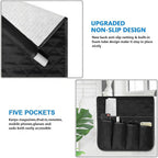 Sofa Armrest Organizer Non-Slip Arm Chair Bedside Caddy Storage Organizer for Recliner Couch with 5 Pockets for Cell Phone TV Remote Control Magazines (BLACK)