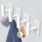 VAEHOLD Wall Towel Hooks, Heavy Duty Sticky Holder Waterproof Towel Hooks for Hanging Coat, Clothes, Closet Hook Wall Mount for Kitchen (White, 4 Pack)