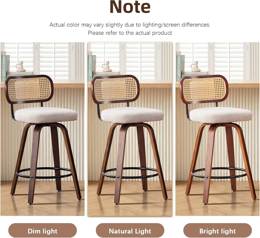 SoarFlash Modern Swivel Bar Stools Set of 3, 26" Counter Height Bar Stoo...