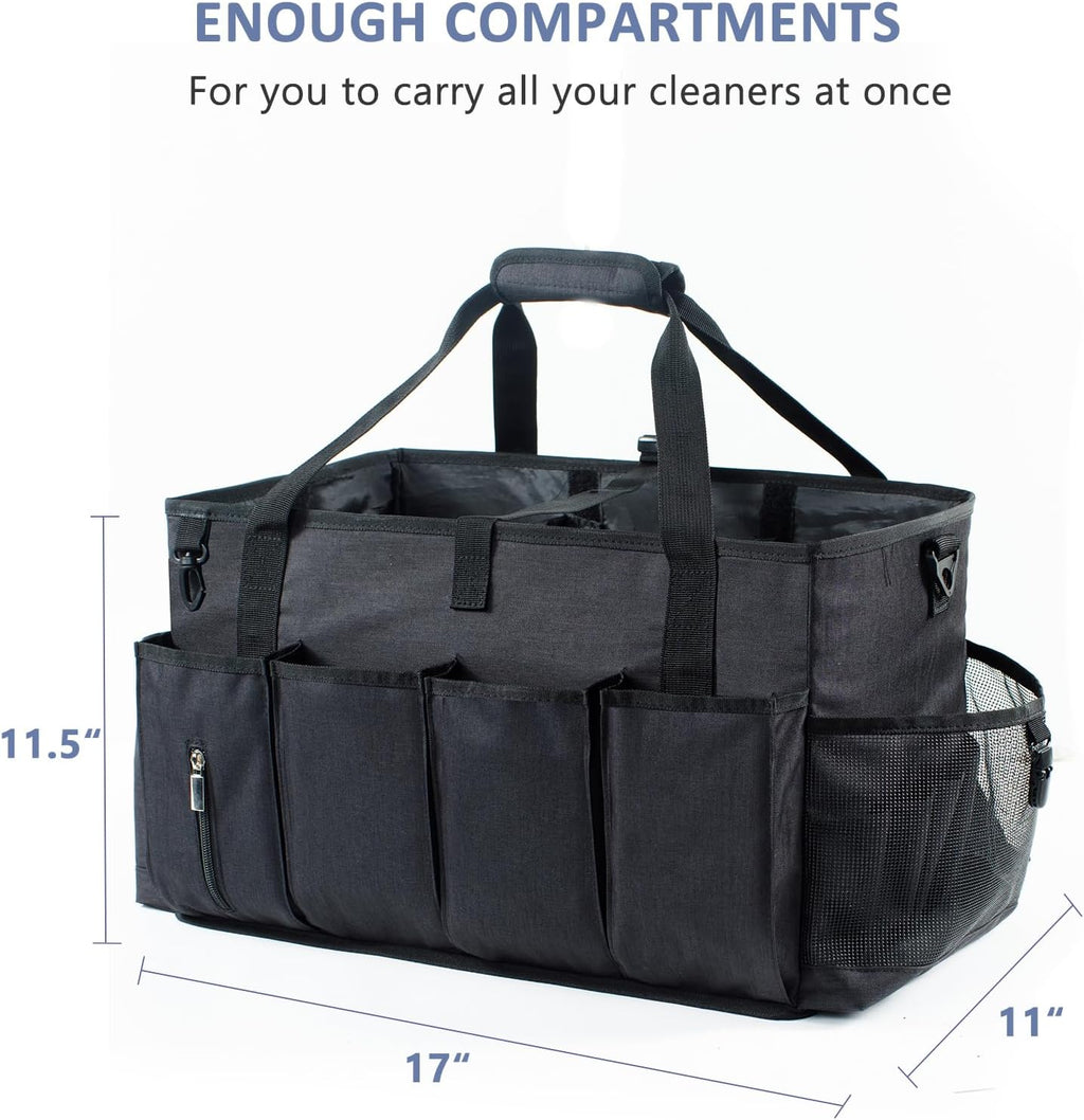 XL Professional Cleaning Caddy for Cleaning Suppliers, 17" Wearable Cleaing Bag for Housekeepers, Cleaning Organizer, Detailing Bag