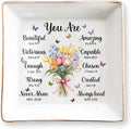 Christian Bible Verse Jewelry Dish, 4" Ceramic Jewelry Tray, Christian Gift for Women, Mother's Day, Birthday, Catholic Gifts for Mom/ Grandma, Graduation, Confirmation Gifts for Teen Girls, Daughter