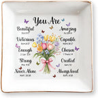 Christian Bible Verse Jewelry Dish, 4" Ceramic Jewelry Tray, Christian Gift for Women, Mother's Day, Birthday, Catholic Gifts for Mom/ Grandma, Graduation, Confirmation Gifts for Teen Girls, Daughter