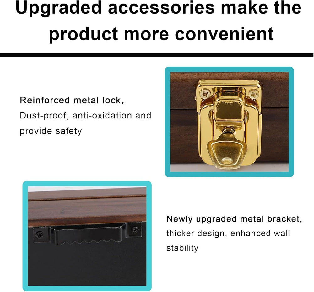 18 Souvenir Tea Spoon Display Case Wall Mount Lockable UV Protection Acrylic ...