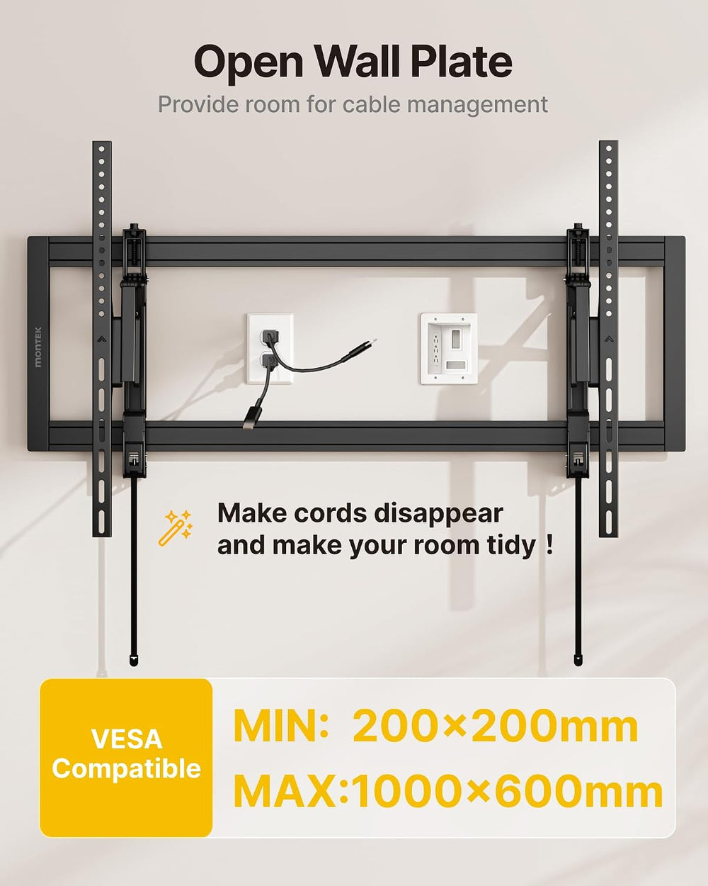 monTEK Heavy Duty Tilting TV Wall Mount for 55–105" Large TVs up to 200l...