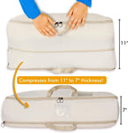 2-pack XXL Comforter Storage Bag - Space Saving Compression Bag for Pillows, Blankets, Bedding -Collapsible Extra Large Mesh Packing Cube - Queen King (1 Med + 1 Large Combo)