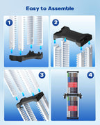 Nargos Video Game Storage Tower, Universal Organizer for PS5/PS4/PS3/PS2, Xbox One/360/Series X/S, Wii, Switch/Switch 2, DVD and Blu-Ray Cases (46 Pcs)