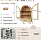 BLANKSPACE Bathroom Curved Wall Cabinet with Drawer, Over The Toilet Organizer for Bathroom Storage Cabinet with Glass Door and Soft Closing （Natural Wood Color）