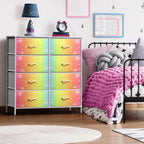 Sorbus Kids Dresser with 8 Drawers - Storage Unit Organizer Chest for Clothes - Bedroom, Kids Room, Nursery, & Closet (Rainbow, 31.5 x 12 x 32-8 Drawer)