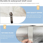Waterproof Shelf Cover,Outdoor 600D Heavy Duty Dustproof Storage Shelves Cover,48''x19''x72'' Shelf Covers for Wire Shelving with Zippers,Storage Rack Covers with Clear Front