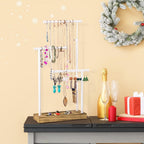 SRIWATANA Jewelry Organizer Display Extra Tall Necklace Holder 3 Tier Jewelry Tree Stand, Gift Idea (Carbonized Black & White)