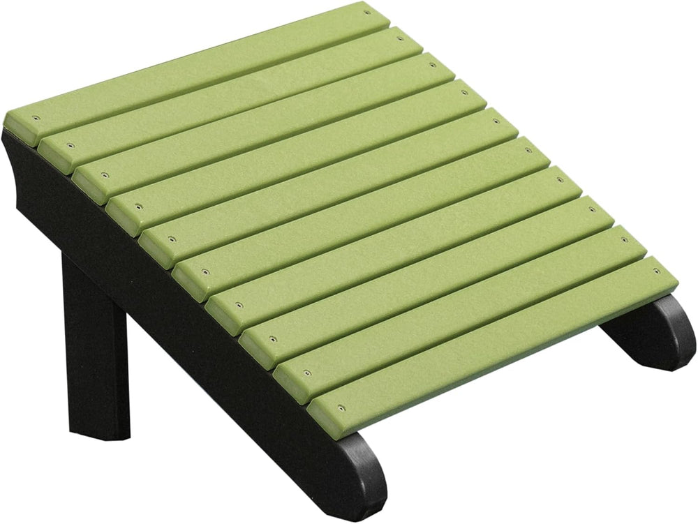 Deluxe Adirondack Footrest - Poly - Lime Green & Black