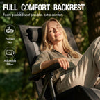 Portal Portable Zero Gravity Chair, Lounge Chair Outdoor Oversized Zero Gravity Chair Folding Lounge Chair with Adjustable Pillows and Cup Holder for Poolside and Lawn, Support 350lbs, Black, 1Pack