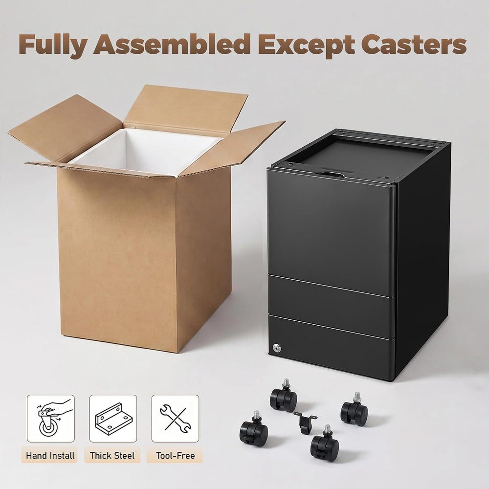Approgreent Fully Assembled 3 Drawer File Cabinets for Home Office | Lockable...