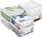 Plastic Storage Bags with Easy-Glide Zipper, Pack of 6, Durable Clear Vinyl Zippered Storage Bags for Clothes Sweaters Comforters Blankets Sheets Bedding (15 x 12 x 5 Inch)