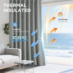 Joydeco Blackout Curtains for Bedroom - 100% Light Blocking 2 Panels Light Grey Drapes 70" W x 90" L, Thermal Insulated Room Darkening Curtains, Linen Textured for Living Room, Rod Pocket & Back Tabs