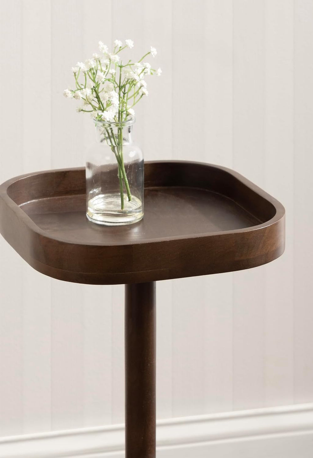 Kate and Laurel Woodrow Modern Mango Wood Square Drink Table, 10 x 10 x 24, D...