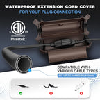 Flemoon [3 Pack] Outdoor Extension Cord Waterproof Cover, Weatherproof Electrical Connection Box for Outdoor Plug, Outlet, Outdoor Outlet, Socket, Halloween, Christmas Holiday Decoration Light, Brown