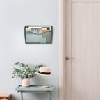 EASEPRES 3 Single Pocket Mesh Hanging File Organizer, Vertical Wall Mounted Magazine File Holder, Mount Basket Mail Paper Document Folder Organizing for Office, Home and School, Dark Green