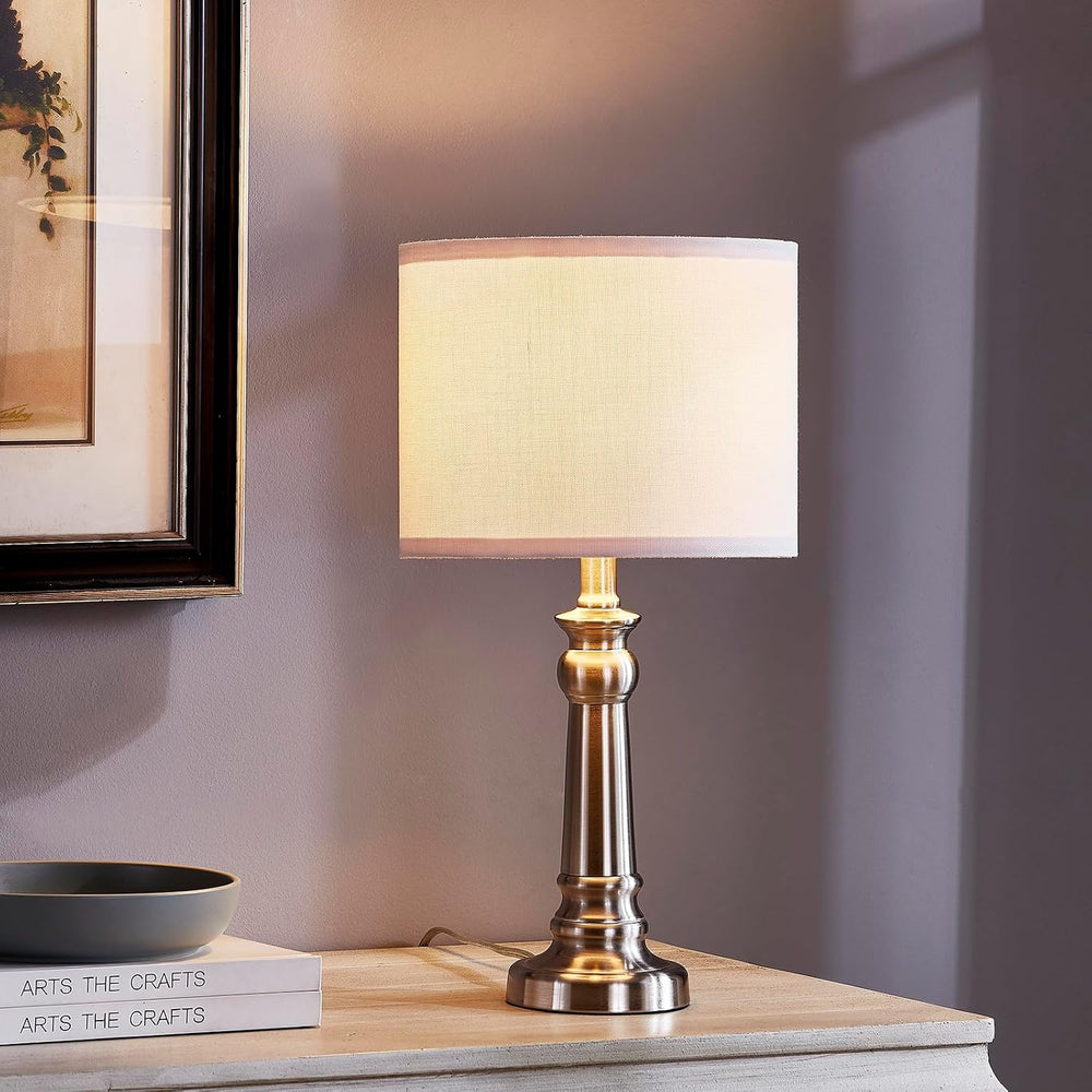 18" Table Lamps for Living Room, Modern Bedroom Lamps Set of 2 with Nick...
