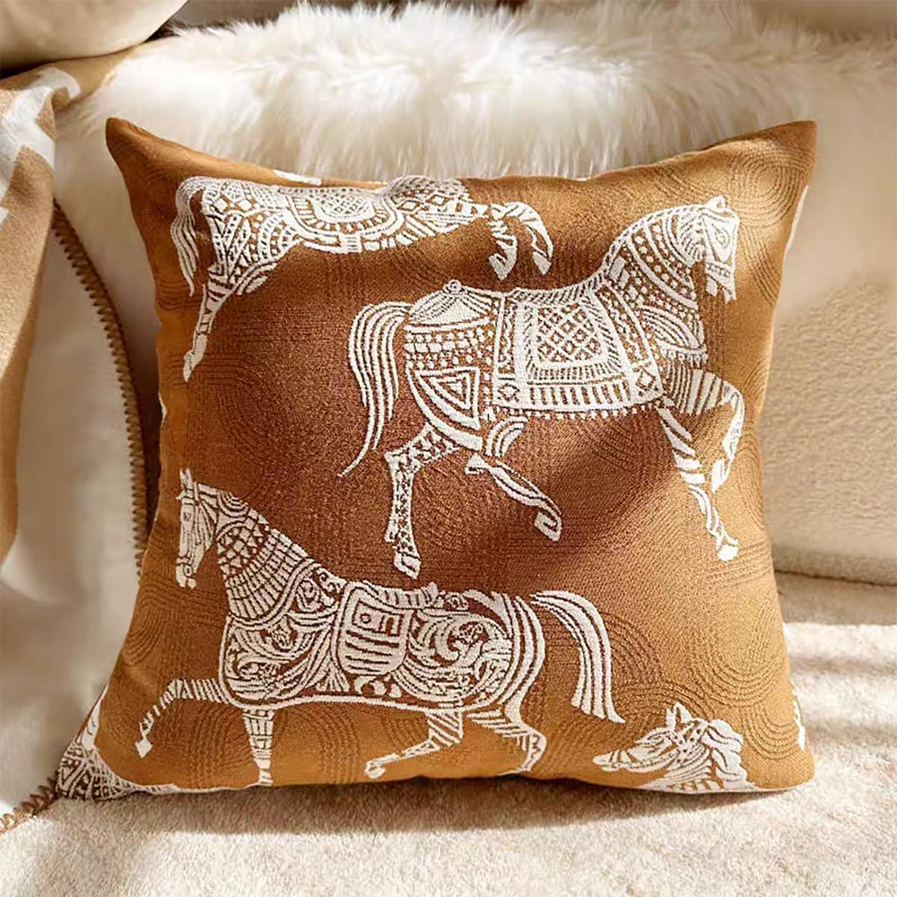 Croker Horse 20x20'' Inches Throw Pillow Cushion Cover - Luxury Palac...