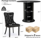 SoarFlash Kitchen Table and Chairs for 2, 31.5" Dining Table Set for 2 with Upholstered Chairs, 3 Piece Kitchen Table Set with Storage Shelf for Small Space, Apartment