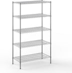 21" Deep x 42" Wide x 74" Height Wire Shelving Kit | 5-Tier | NSF Commercial Storage Rack Unit