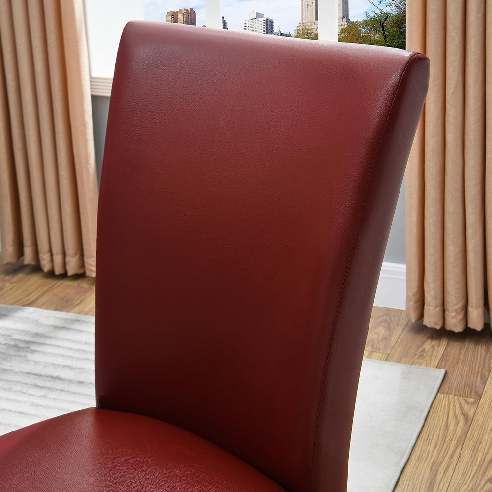Set of 2 Retro Dining Chairs, Upholstered Parsons Chairs with Wooden Legs &am...