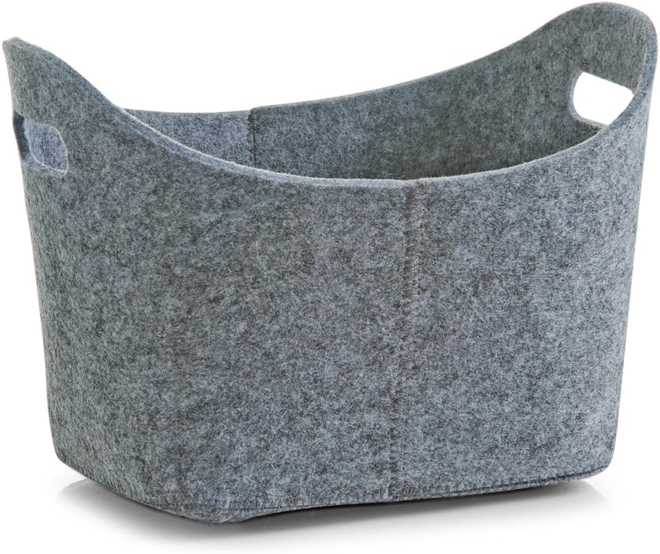 Zeller 31,5 x 19 x 21cm Oval Felt Basket, Grey