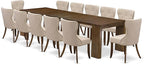 X12SI-008-04 - 13 Pieces Kitchen Dining Table Set includes an Extendable Rectangle Kitchen Table and 12 Dining Chairs, 39x120 Inch, Antique Walnut