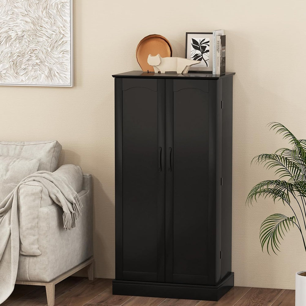 GiantexUK Kitchen Cupboard, Wooden Buffet Pantry Cabinet with 17 Shelves and ...