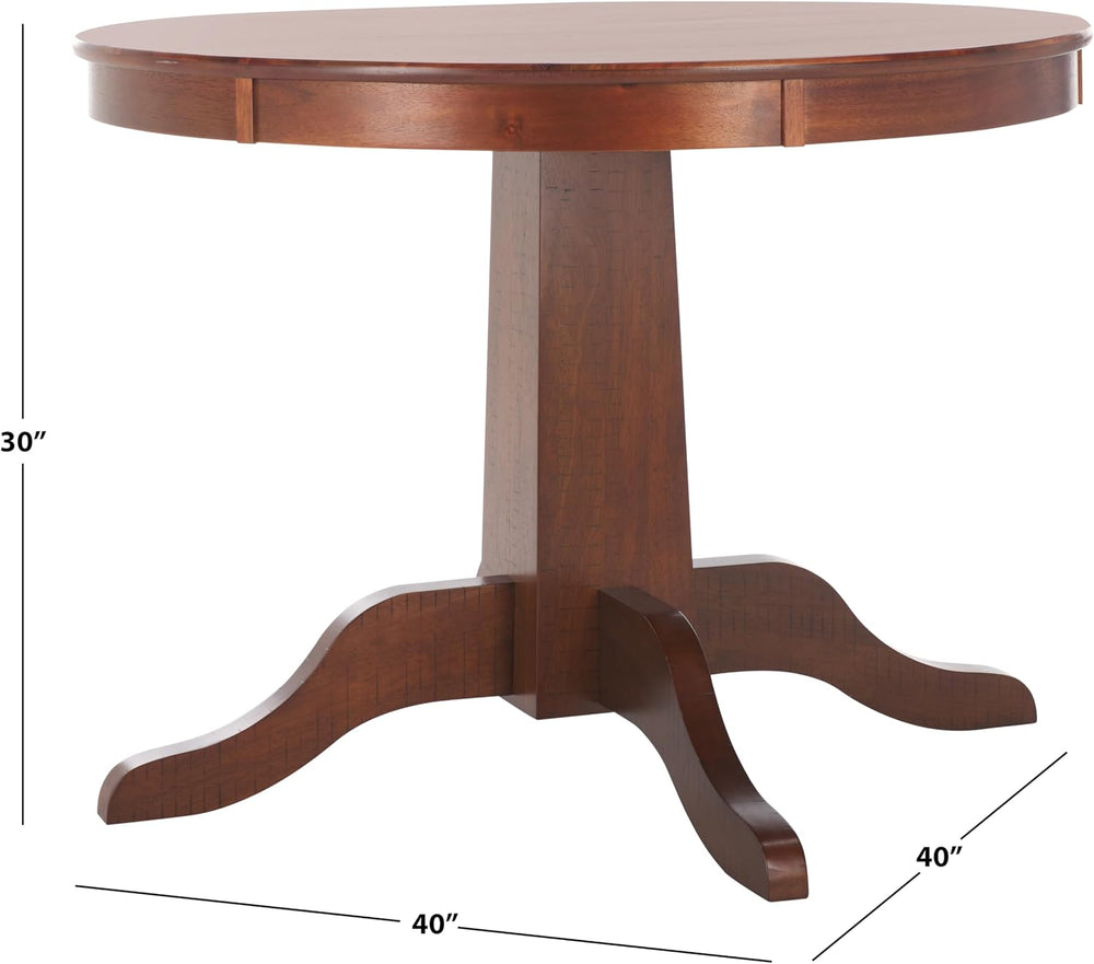SAFAVIEH Home Collection - Sergio Rustic Cafe Brown Round Dining Table, Tradi...
