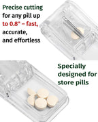 Medicine Organizer Storage Box with Pill Splitter,2 Pack Clear Portable Medicine Cabinet Organizer,Multipurpose Medicine Box with Lids,Trays,Labels,Handle,Empty First Aid Kit for Home,Travel