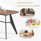 Modern Industrial Table with Heavy-Duty Steel Frame, 47.3" x 23.6" Rectangular Tabletop Walnut Oak Finish, Home Office Computer Desk, Workstation, Writing Desk, Minimalist for Small Spaces