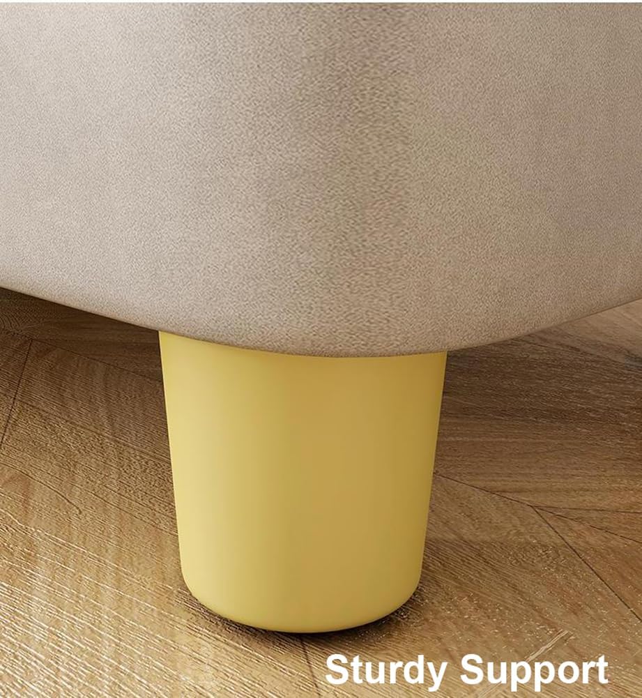 Luxurious Tufted Ottoman with Storage,Faux Leather Foot Rest Stool Upholstere...