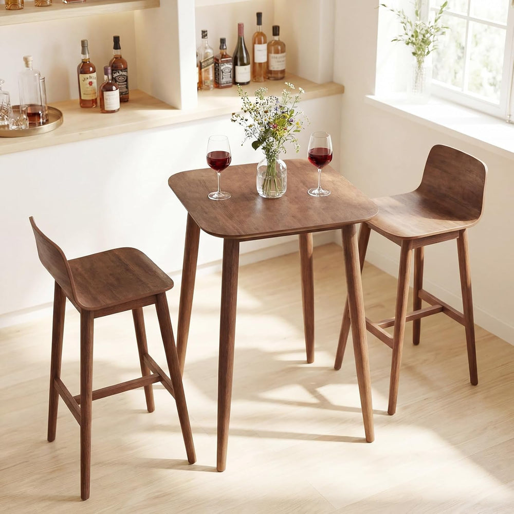 COSTWAY 36 Inch Counter Height Dining Table, Solid Rubber Wood Farmhouse Kitc...