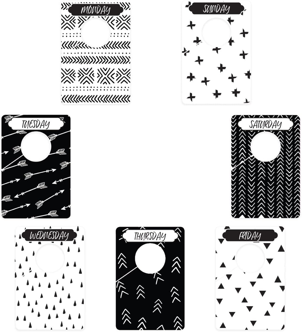 Day Of The Week Closet Dividers/Closet Organizer for Weekly Planning/Modern Clothing Divider Tags/School Morning Organization