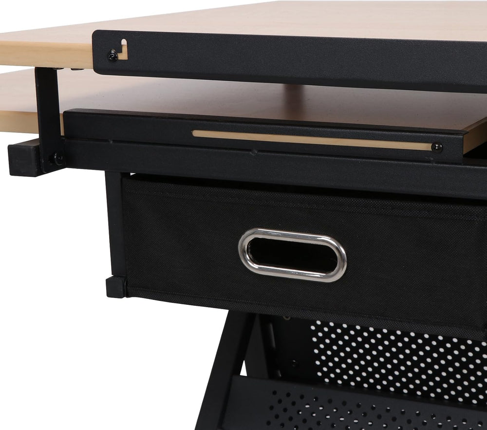 Drafting Table Drawing Desk Reclining Tiltable Tabletop Bundle Set with Stool...