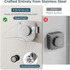 FORIOUS Retractable Clothesline Indoor, 13.8 Ft Non-Sagging Outdoor Clothes Line, Rustproof All Stainless Steel Heavy Duty Clothes Drying Laundry Line, Screw Wall Mounted for Bathroom, Brushed Nickel