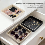 GORESE Square Nightstand Tray Perfume Organizer, Leather Decorative Tray, Purse Bowl Catch All Trays for Trinket Keys, Valet Jewelry Trays for Vanity, Gift for Women & Men, Cream White(9.3'' × 9.3'')