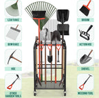 Trieez Garden Tool Organizer for Garage, Yard Tool Organizer with Wheels for Garage Organization and Storage - Sturdy Yard Tool Holder Tool Rack, for Shed, Outdoor, Tool Stand