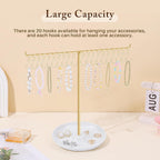 OAOLEER Bracelet Holder Display, Gold Jewelry Holder with 20 Movable Hooks Bracelet Stand Organizer, Jewelry Display Stand for Necklaces Bangles