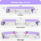 Simple Houseware Desk Dual Monitor Stand Riser with Drawer, Purple
