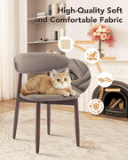 Dining Room Chairs Set of 6, Upholstered Farmhouse Dining Chairs, Modern Fabric Kitchen Chairs with Solid Wood Leg,Camel