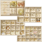 Jewelry Drawer Organizer, 4 Set of Stackable Jewelry Trays for Drawer Inserts Velvet Organizers and Display Storage for Earring Necklace Rings Bracelets (Beige)