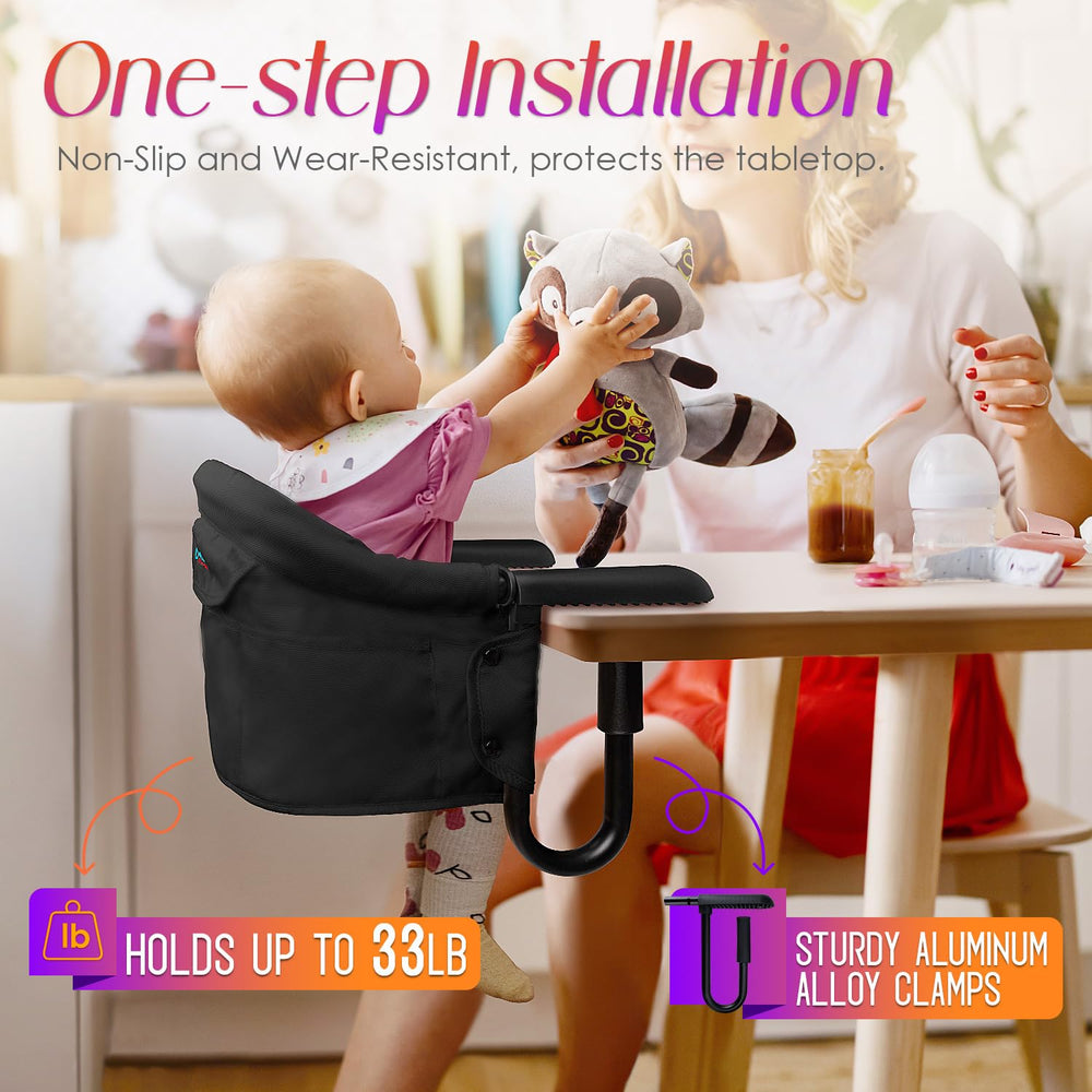 Hook on High Chair,Portable Foldable High Chair for Babies 6-36 Months, Inclu...