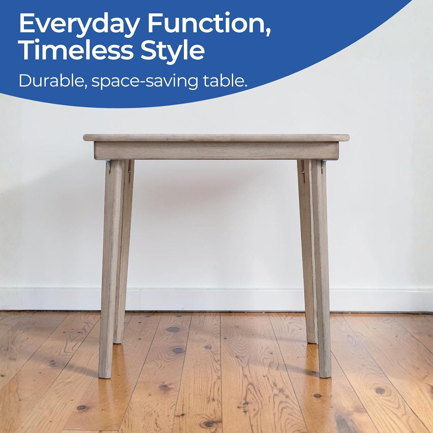 Stakmore Classic Straight Edge Square Folding Card Table 32x32 - No Assembly Wooden Foldable Card Table, Bridge, Board Game, Steel Mechanism, Folding Legs, Space-Saving, Driftwood Frame